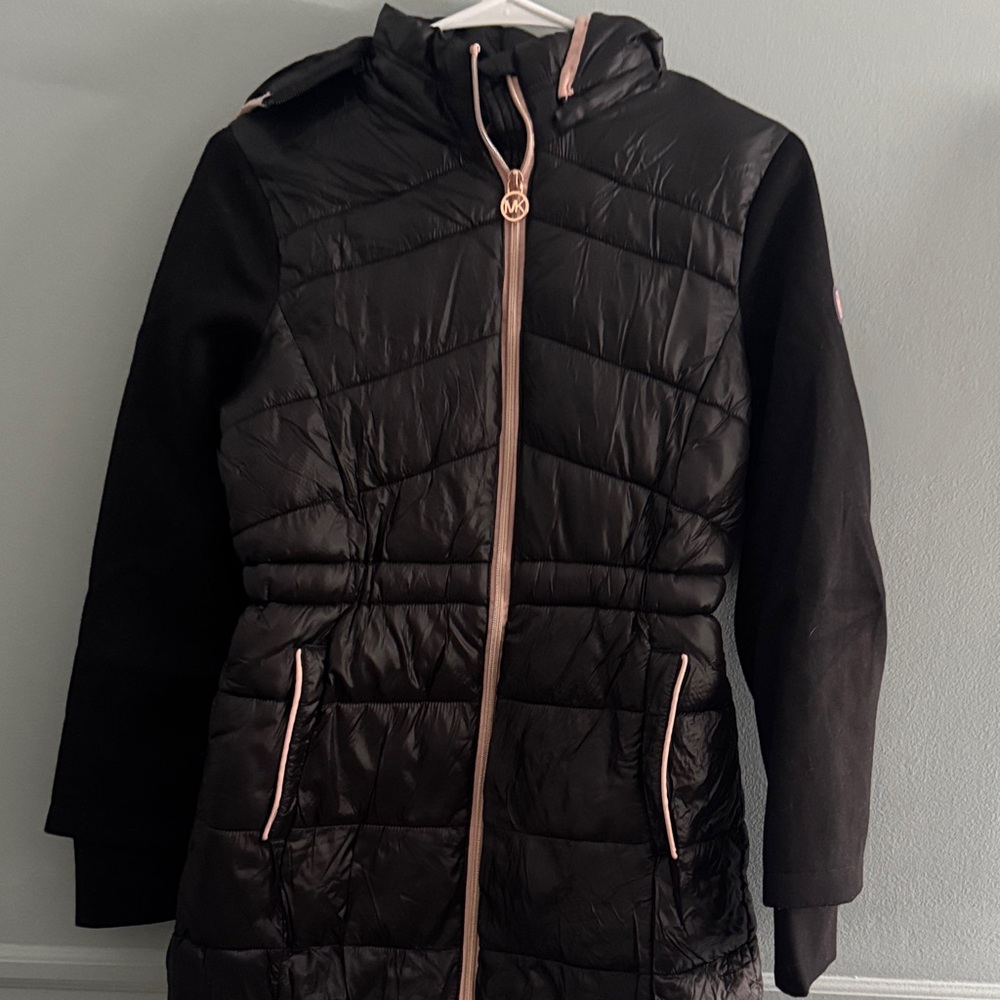 Girls black Jacket with Pink Accents